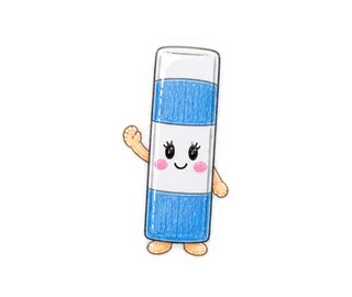 動く！スティックのりのぷっくり日常のスタンプ1（動きの見本）