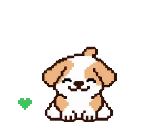 ドット絵ブルドッグのゲーム風スタンプのスタンプ4（動きの見本）