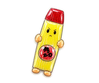 動く！黄色いボトルのぷっくり日常のスタンプ4（動きの見本）