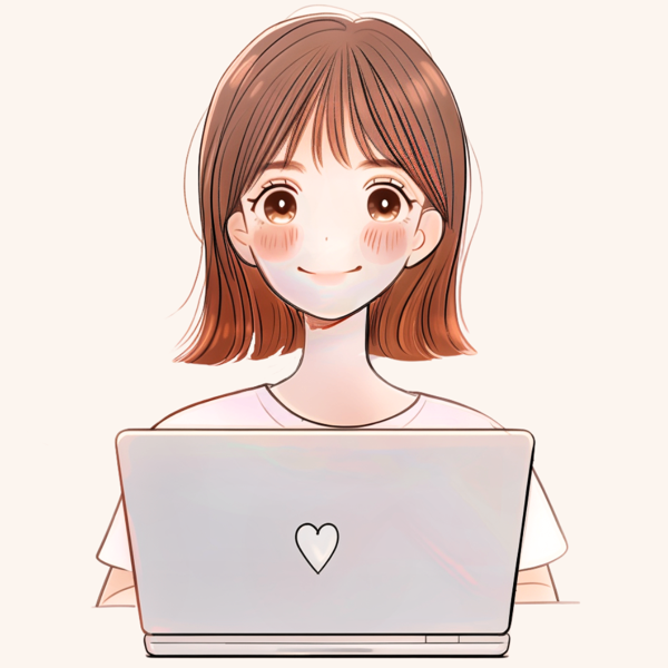 ノートパソコンに向かういわこのイラスト