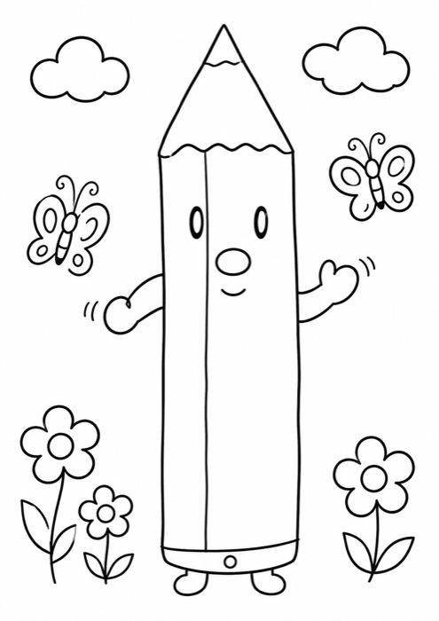 いろえんぴつくんのぬりえの見本