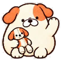 動く！ブルドッグとちいさなぬいぐるみのメイン画像