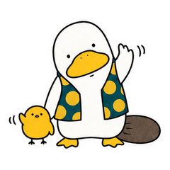 カモノハシのポッケとことりのマメのLINEスタンプ